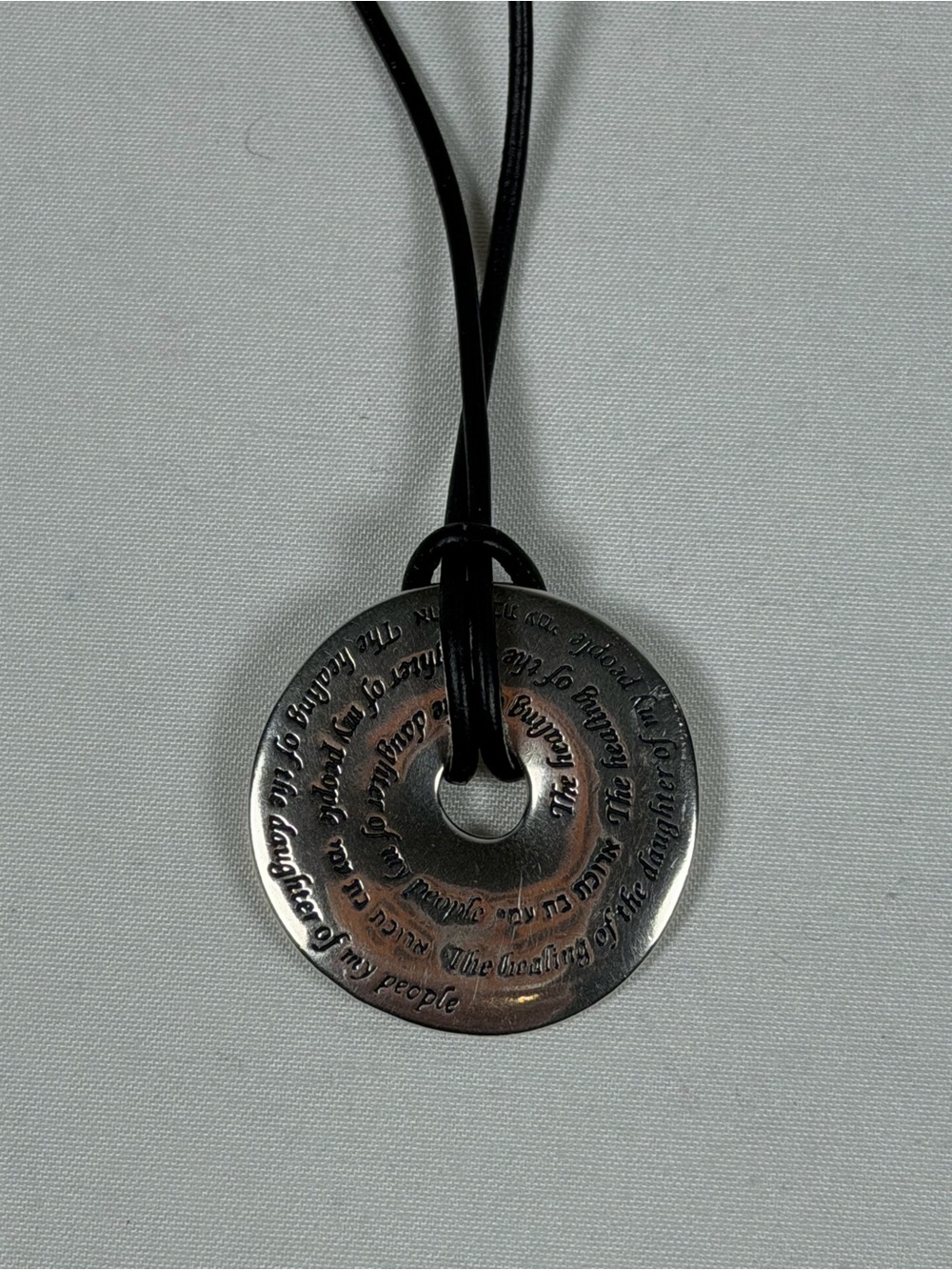 Vintage Hadassah Sterling Silver Judaica Pendant w/ Cord 925 Silver